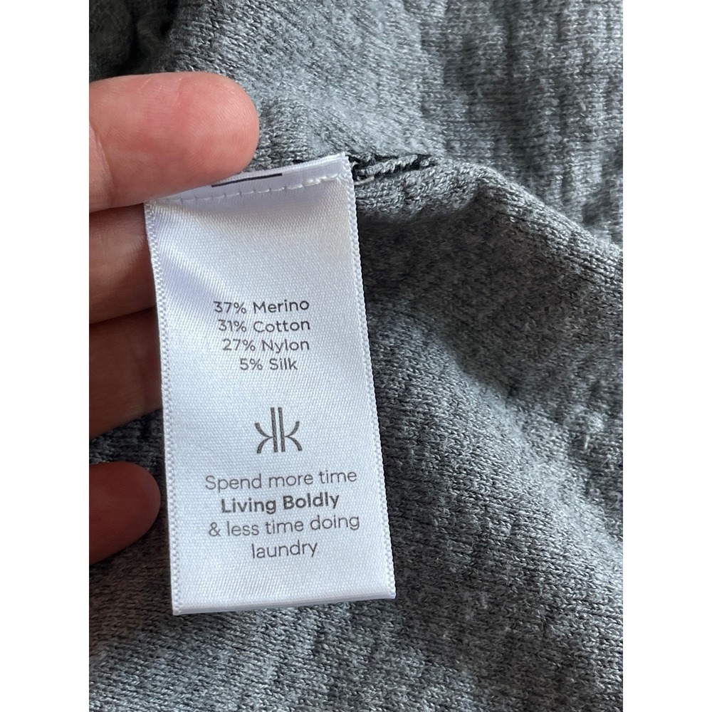 Krimson Klover Merino Wool Blend Knit Hoodie Thumbhole Sweater Tunic Top Black M - Picture 7 of 12
